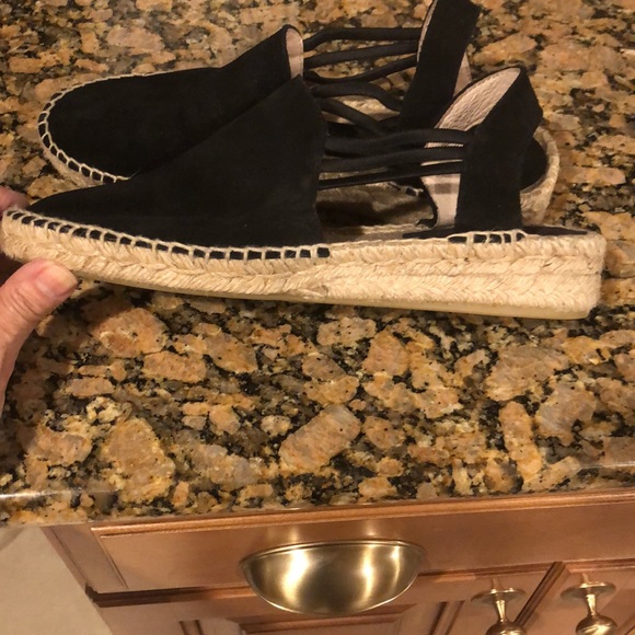 Black suede, leather & jute made in Spain espadrilles Sz 9 - Picture 9 of 9